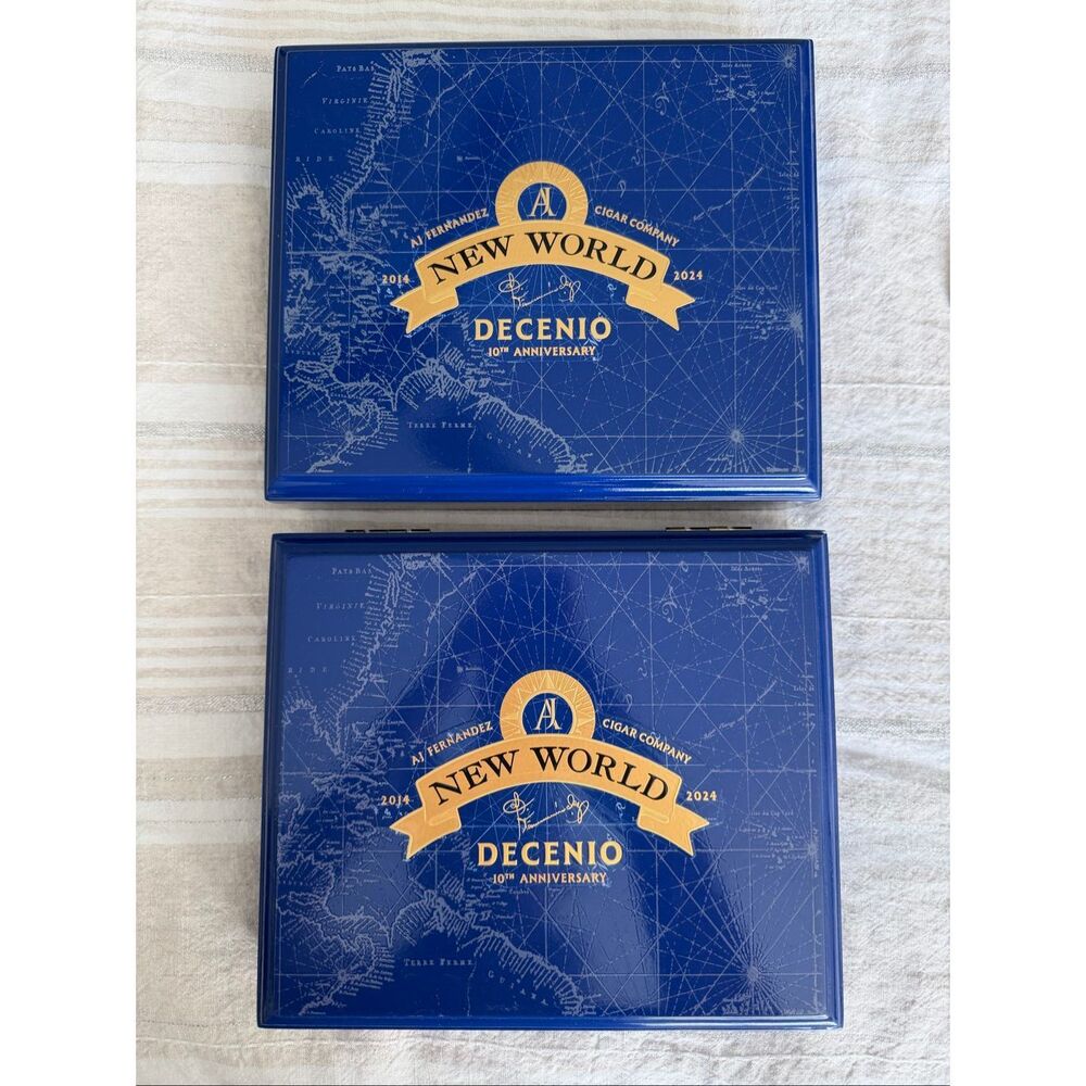 New World by AJ Fernandez Decenio Empty Cigar Box Lot of 2